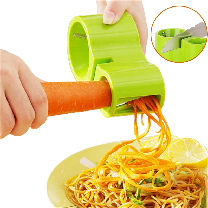 

ZORASUN Многофункциональный кухонный инструмент для приготовления пищи спиральный резак с точилкой для фруктов и овощей резак слайсер гаджет...