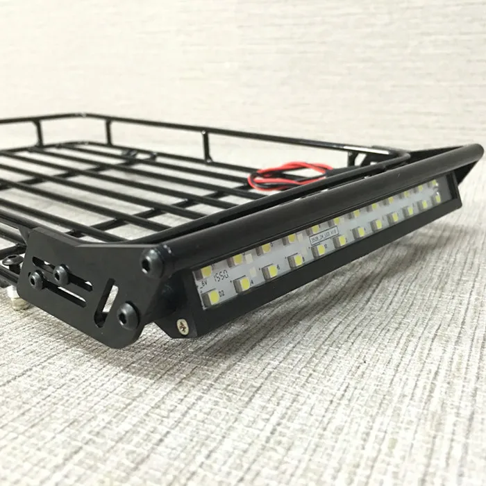 Металлический багажник на крышу с 24 светодисветильник дами для 1/10 RC Rock Crawler SCX10 II