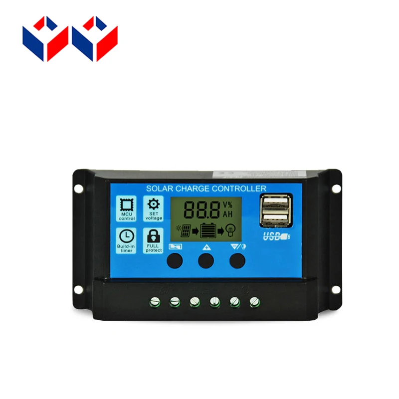 Высококачественный ШИМ контроллер солнечного заряда с двойным USB 5 В 12/24 10 А 20 30