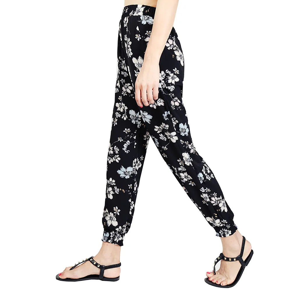 Hoffen/Лидер продаж женские Модные шаровары с цветочным принтом Свободные