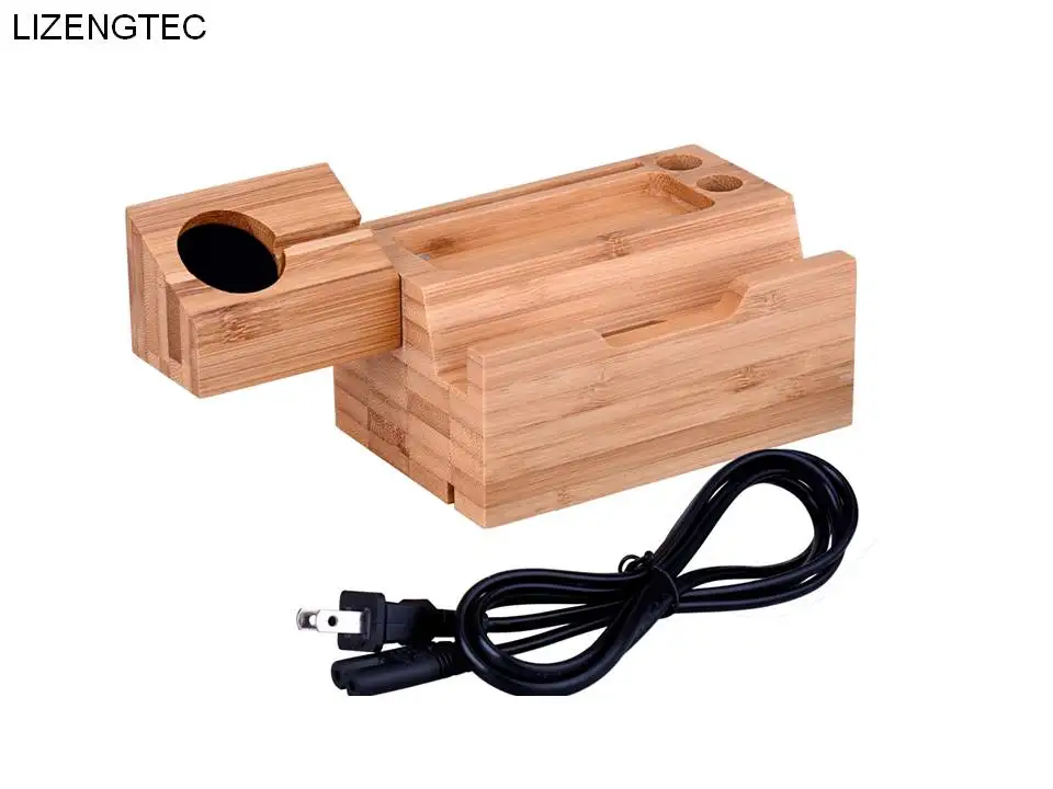 shipping lizengtec дизайн деревянная подставка подходит для мобильных и мини планшетных часов удобно с функцией зарядки