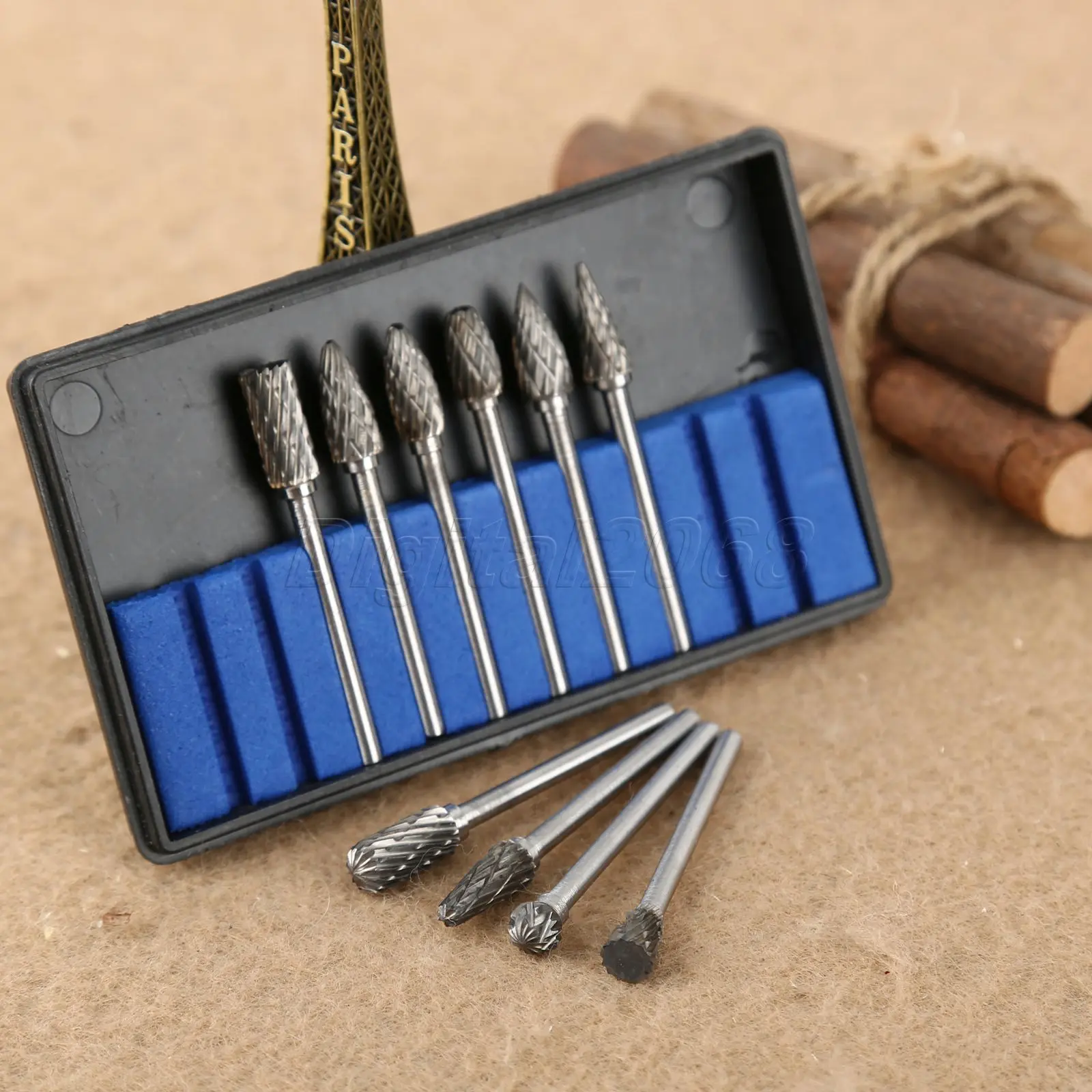 

Solid Carbide Burrs For Dremel Rotary Tool Drill Grinder Carving Bit Kit Steel Solid Carbide 10 PCS