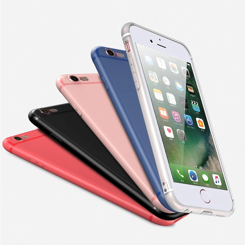 ITEUU 6 6S Plus Ultra-Thin Candy TPU Matte Case for iphone Cases Silicone Gel Soft Back Cover | Мобильные телефоны и