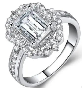 Women's Rose Gold Large Zircon Wedding Ring Fashion Statement Ladies Charm Romantic Bijoux Jewelry 2018 New | Украшения и