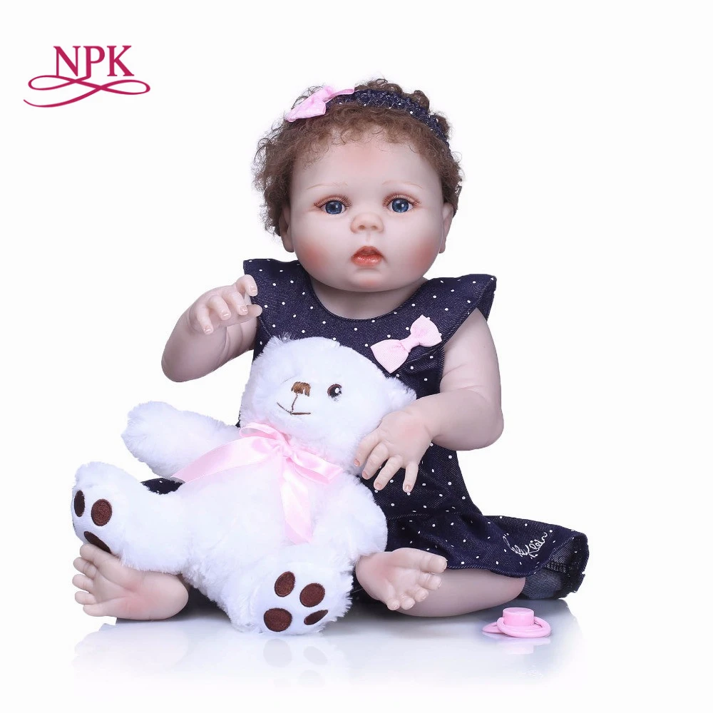 

NPK 55cm New Style Full Body Silicone Bebe Reborn Menino Doll Realistic Newborn Boy Doll Kids Good Playmate Toy Girls Brinquedos