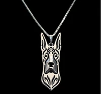 dog necklace great dane necklace pendant jewelry for women golden colors plated creative design