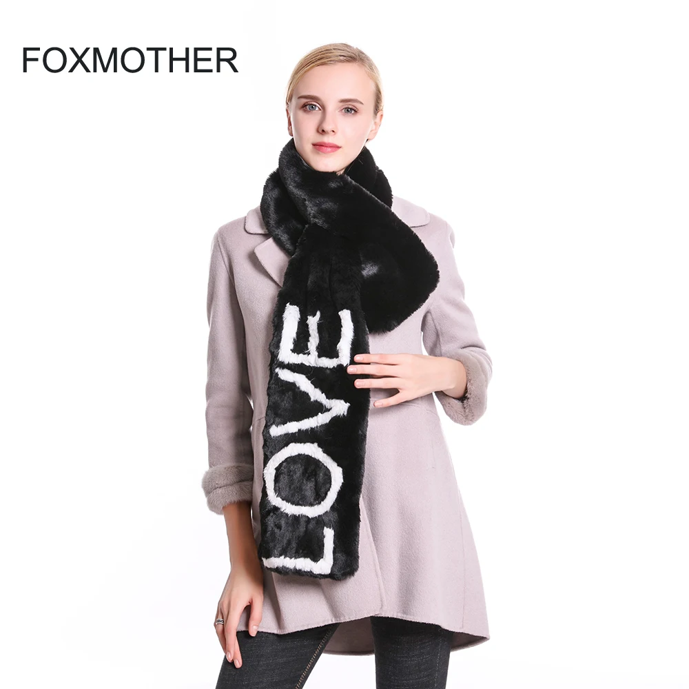 Женский шарф с буквами FOXMOTHER Модный мягкий из искусственного меха на зиму 2019| |