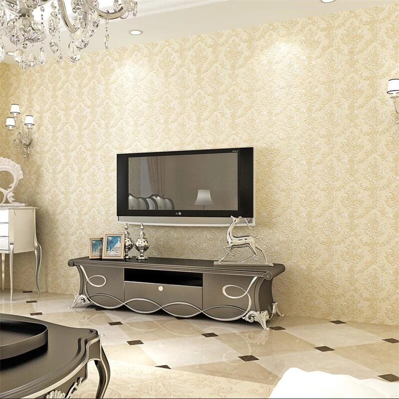 beibehang new Wallpaper luxury European environmentally friendly non-woven wallpaper TV background bedroom living room | Обустройство