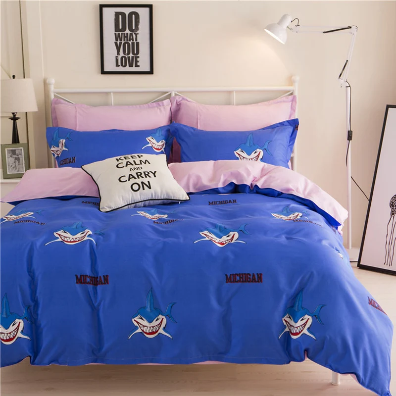 

4Pcs New printing AB pattern Bedding Sets/Bedclothes King Queen size Duvet Cover Bed Sheet Linens set Pillowcases