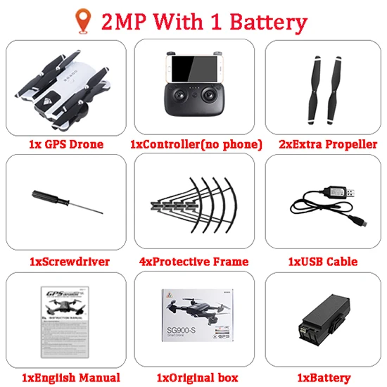 2MP 1B SG900 SG900S SG900-S X192 gps Квадрокоптер с 1080P HD камерой вертолет с фиксированной точкой wifi FPV Дрон режим следования за мной - Цвет: 2MP 1B
