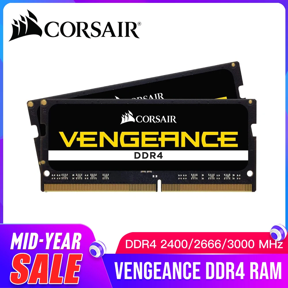 

CORSAIR Vengeance Notebook Memory RAM SO-DIMM DDR4 4G 2400/2666/3000MHz 260pin 1.2V DDR4 8G 16G 32GB (2x16GB) for laptop