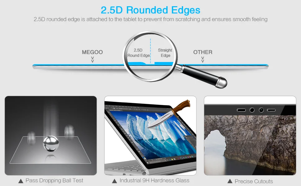 MEGOO Surface Book 2 защита экрана из закаленного стекла совместима с microsoft Surface Book/Book 2 13,5 дюйма