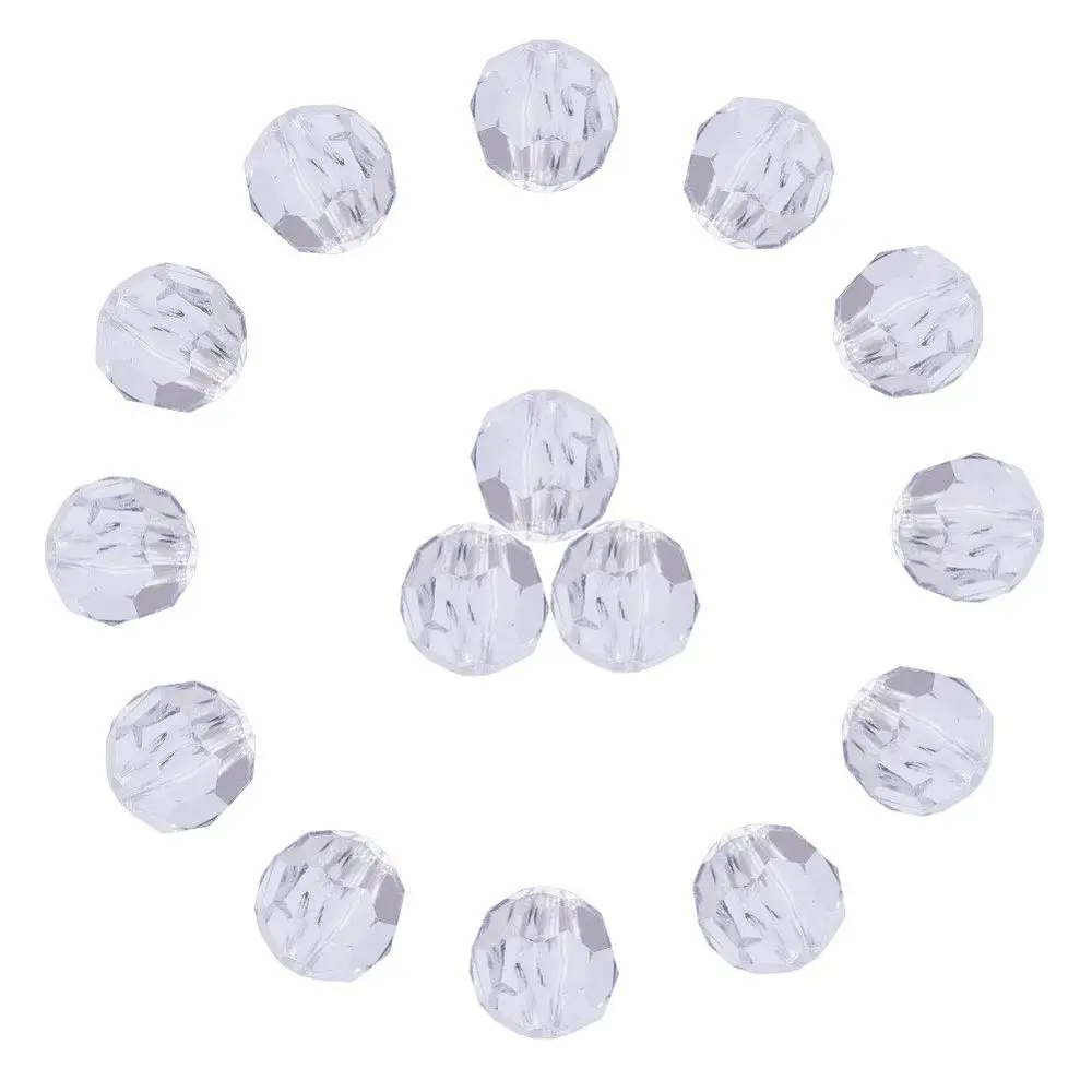 

Transparent Acrylic Beads, Clear Faceted Round, 10mm in diameter, hole: 2mm, about 900pcs/500g