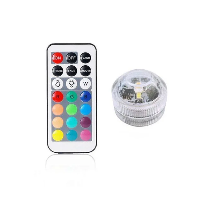 1 remote 1 light Кнопка Батарея дистанционного водонепроницаемый RGB погружной светодиодный фонарь для использования под водой использовать ночную лампу для вазы аквариум вечерние Декор бассейна - Испускаемый цвет: 1 remote 1 light