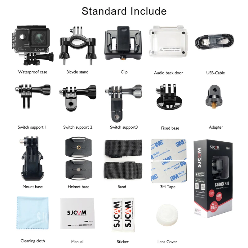 Оригинальная Спортивная Экшн-камера SJCAM SJ5000X Elite Gyro WiFi 4K 24fps 2K 30fps для дайвинга 30M Водонепроницаемая камера NTK96660 SJ 5000 для автомобиля DV