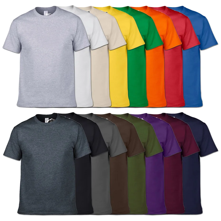 YUANQISHUN Fashion Brand Solid Color T-shirt High quality Men's Cotton Tshirt 17 Colors Unisex Casual Short sleeves Tops Tees