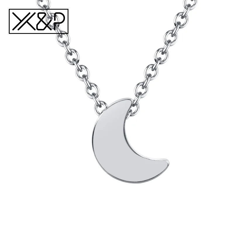 Silver moon X& P Модные Цепочки с сердечком из розового золота и серебра, подарки для женщин, классическое ожерелье с цепочкой в виде звезды и Луны, ювелирные изделия - Окраска металла: Silver moon