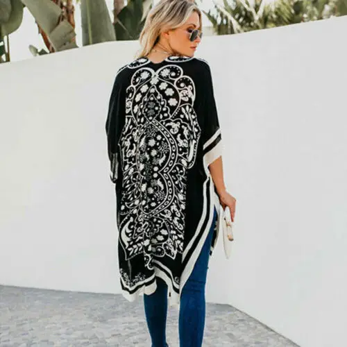 Купальный костюм накидки бикини накидка модная женская цветочная свободная шаль