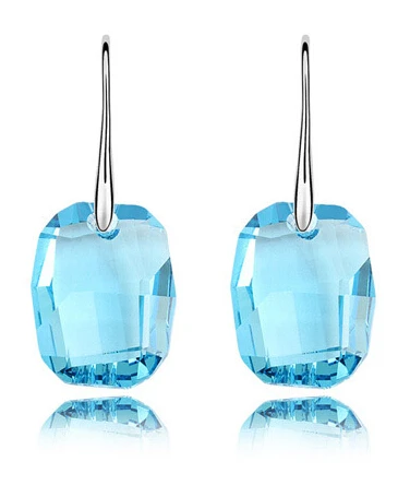free shipping!2014 NEW top quality vogue crystal Geometry Earring women costume jewelry Aquamarine colour E5317-1 | Украшения и