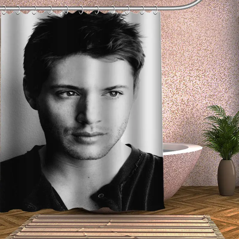 Jensen Ackles Shower Curtain Eco-friendly Modern Fabric polyester Custom Bath Curtains Home Decor | Дом и сад