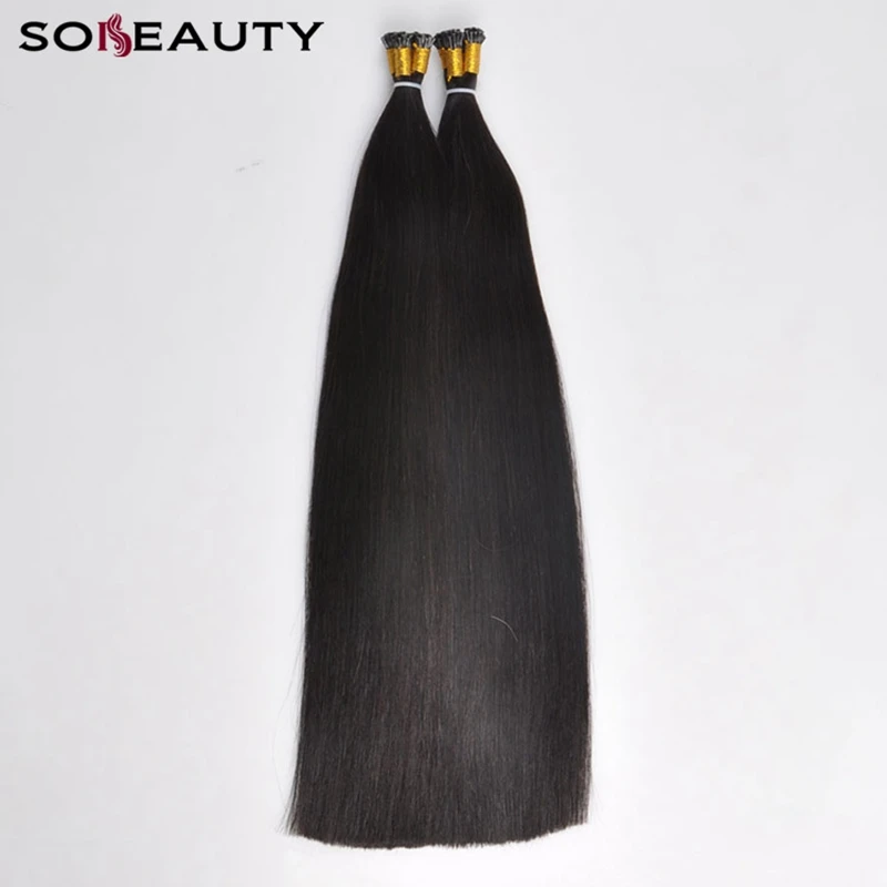 Sobeauty Remy Hair I Tip Extension 40g/pack 16’’18’’20’’22’’ Human Silky Straight Fusion 1B Color | Шиньоны и парики