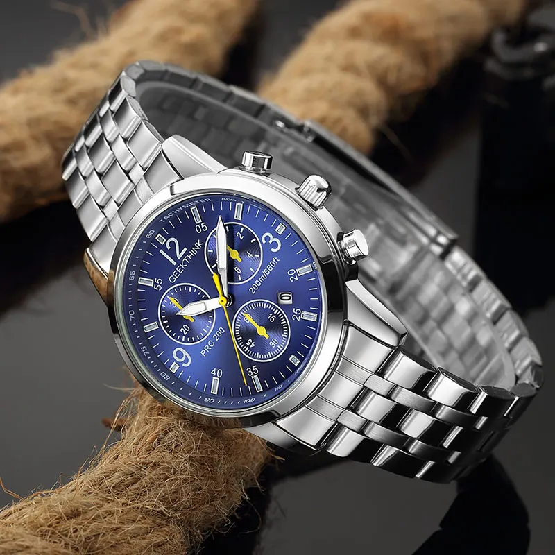 Новинка 2018 мужские часы от топ бренда светящиеся кварцевые наручные