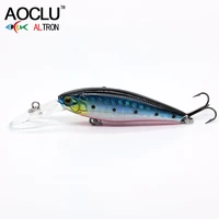 aoclu new lure wobblers 58mm 5 6g hard bait minnow crank fishing lure saltwater bass fresh vmc hooks 6 colors tackle