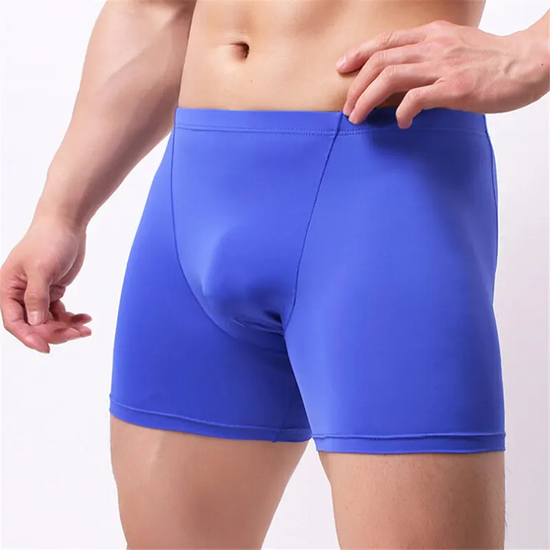 Для мужчин нижнее белье середины талии боксер Айс шелк плоский Повседневное XXL