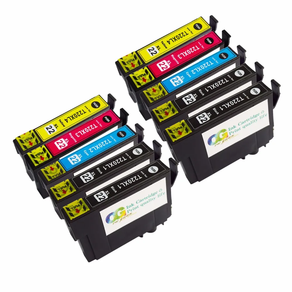 

Compatible for 220 T220XL Ink Cartridge Replacing for Epson Expression XP-320 420 424 Workforce WF-2630 WF-2650 Printers（10Pack