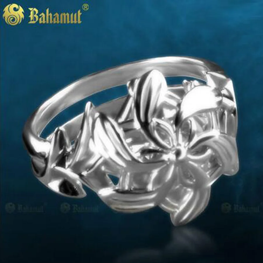 Bahamut кольцо LOTR серебряное Nenya Galadriel Lotr - S925 Стерлинговое Серебро в форме цветка