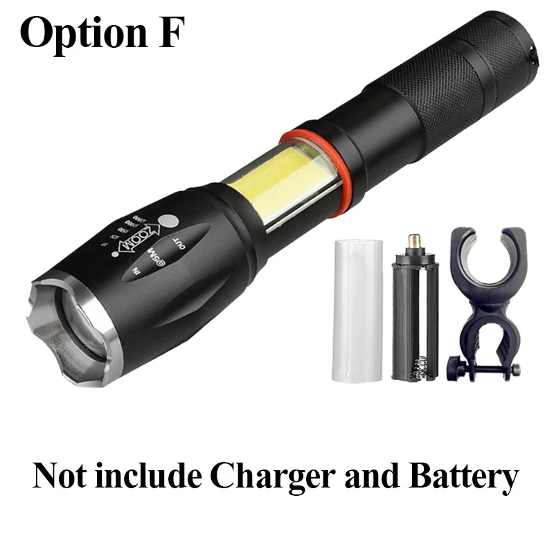 Option F Litwod Z201005A светодиодный светильник 8000лм XML L2 мощный фонарь скрытый COB походный светильник linterna для езды на велосипеде 18650 аккумулятор - Испускаемый цвет: Option F
