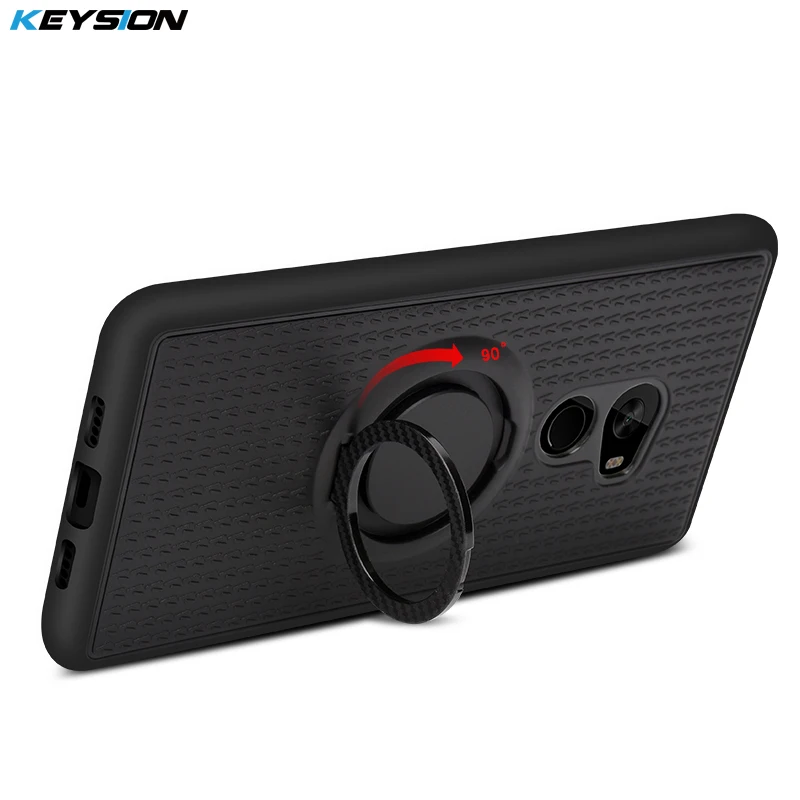 KEYSION Phone Case for Xiaomi Mi MIX 2 A2 Lite A1 Car Magnetic Suction Bracket Finger Ring Soft TPU Cover Redmi Note 6 Pro |