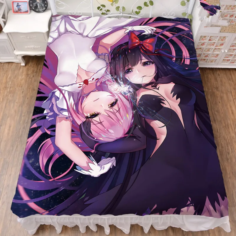 Аниме Puella Magi Madoka Magica Kaname Akemi Homura Miki Sayaka Простыня из молочного волокна и фланелевое