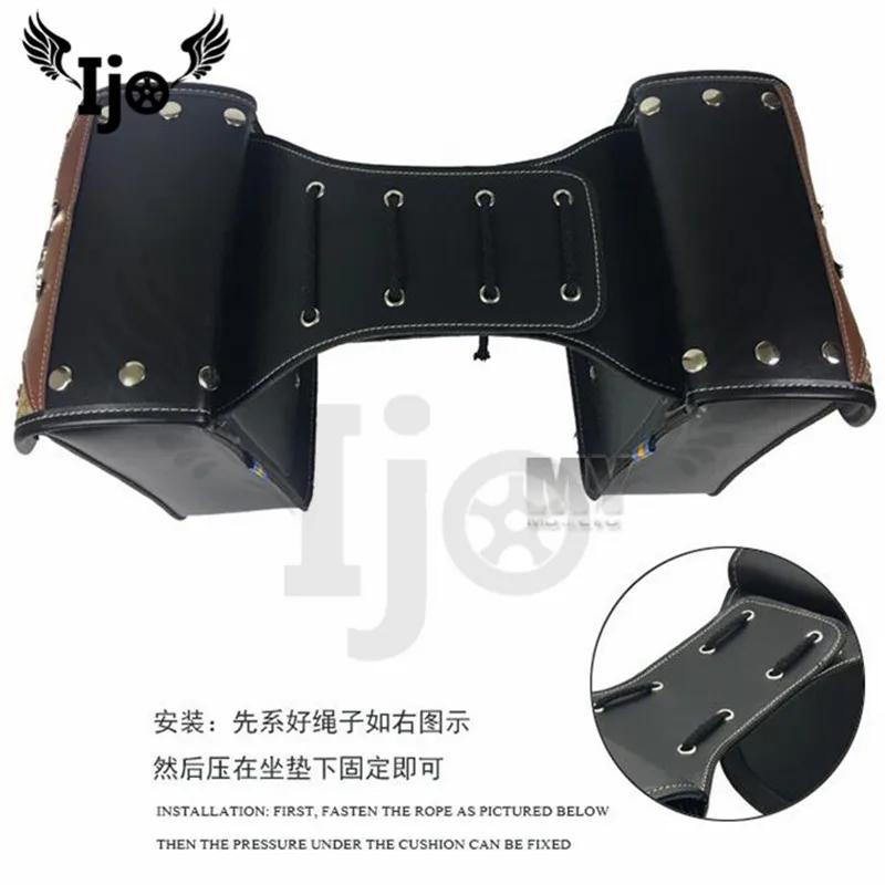 Мотоциклетная седельная сумка из высококачественной кожи для kawasaki honda suzuki yamaha универсальная Боковая Сумка багажная мотоциклетная сумка