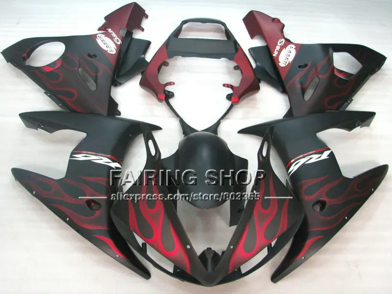 Красный Пламя в черном цвете тела запасных частей для YAMAHA R6 обтекатель комплект 03