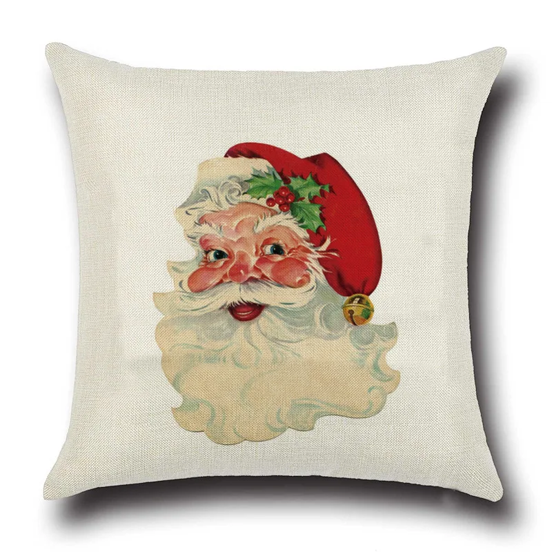 Чехол для подушки из хлопка и льна с рождественским рисунком|cushion cover|cushion cover