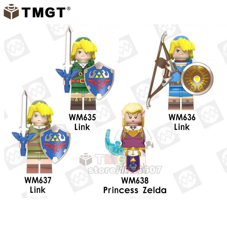 WM6053 4 шт./компл. Link Princess Zelda break of the Wild WM6053 Dragon Ball Z trunks KT1020 строительные блоки кирпичи игрушки для детей подарок - Цвет: WM6053