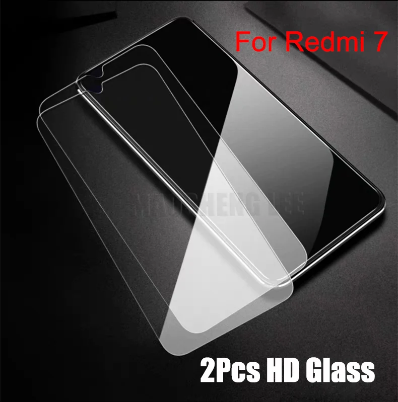 2pcs HD glass 2 шт./лот, закаленное стекло для Xiaomi Redmi 7 7A, Защитное стекло для экрана, против Blu-ray, стекло для Xiaomi Redmi 7, защитная пленка - Цвет: 2pcs HD glass