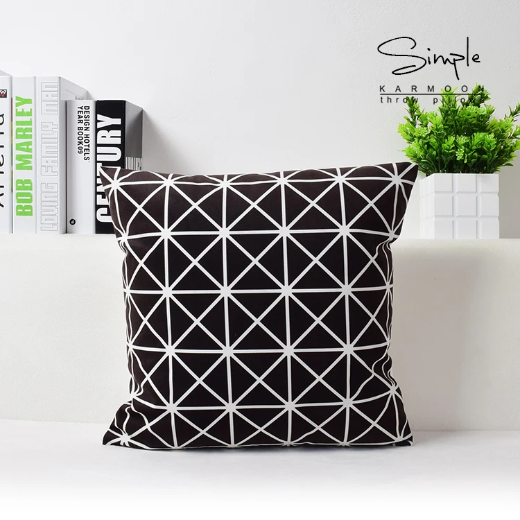 Обычная геометрическим узором Сезон зима вельветовый чехол для подушки черный