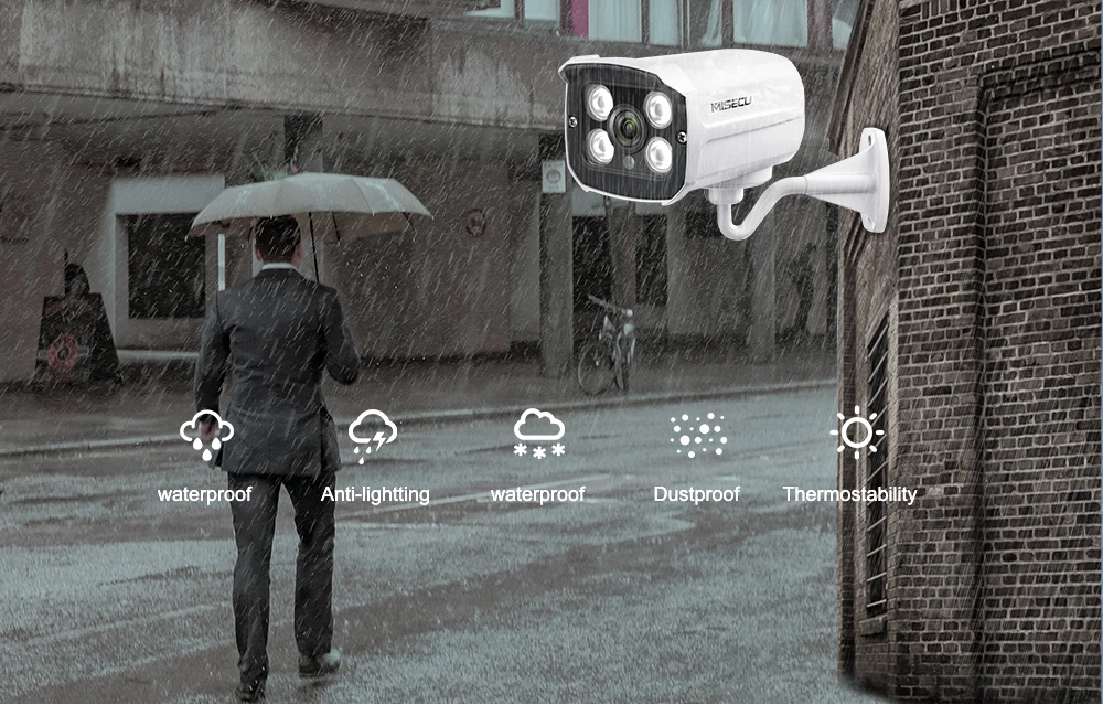 MISECU 1080P 2.0MP Full HD CCTV AHD IP66 наружная Водонепроницаемая Металлическая Цилиндрическая камера видеонаблюдения CCTV 4 шт. Массив ИК светодиодов