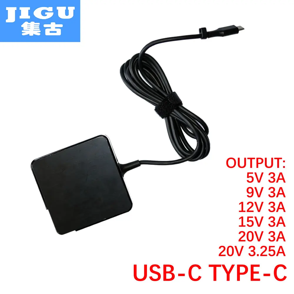 JIGU быстрое зарядное устройство Type-C адаптер питания 65 Вт 5V3A 9V3A 12V3A 15V3A 20V3.25A 20V3A для