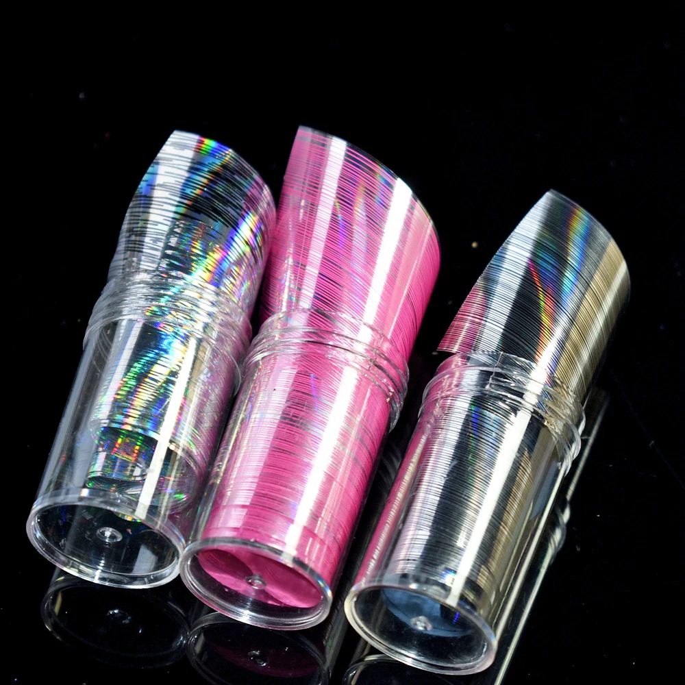 Блестящая горячая красная Серебряная голографическая полоса переводная фольга s