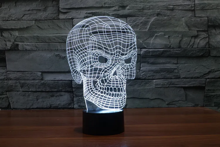 3D череп атмосфера ночные светильники сенсорный датчик Led гостиная/спальня