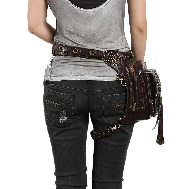 Высокое качество из искусственной кожи Панк заклёпки унисекс ремень талии Фанни