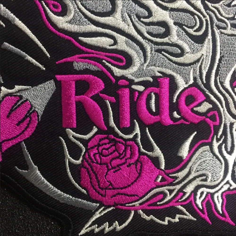 Панк письмо Череп патч Байкер дешевые большой Вышитый Флаг нашивки для одежды