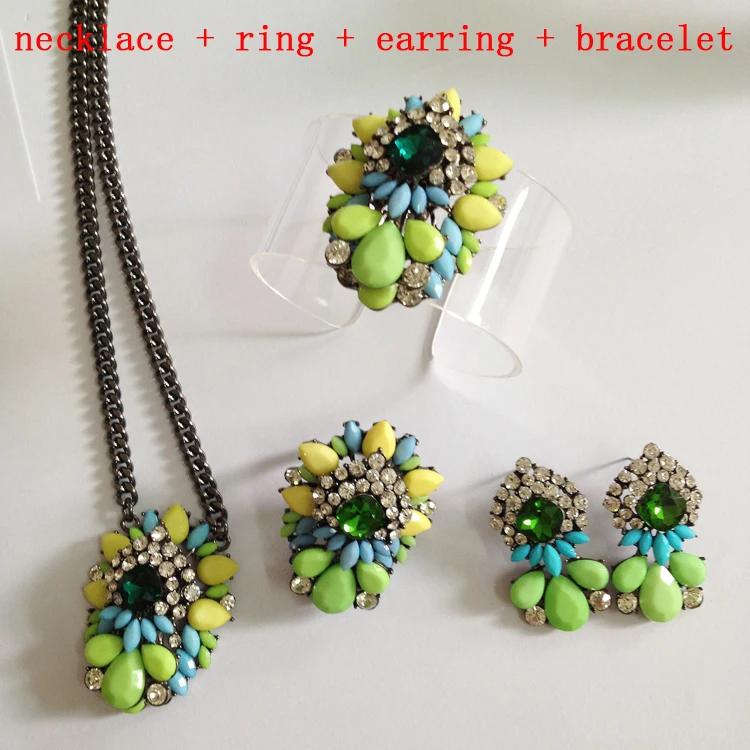 New arrive 2019 women fashion jewelry set bracelet matching earring necklace ring for wholesale | Украшения и аксессуары