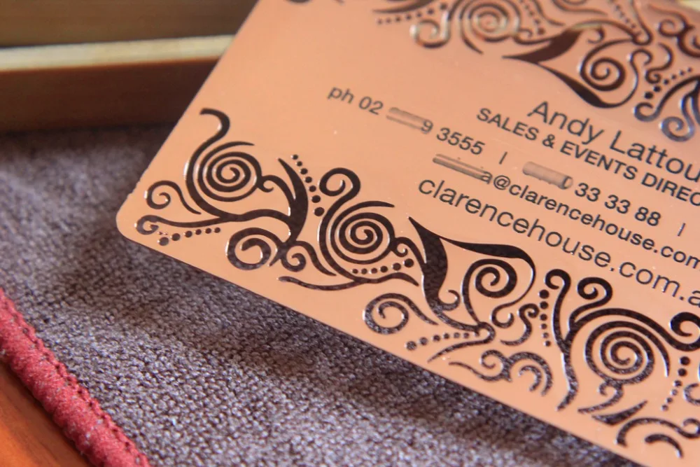 Rose gold Metal Cards VIP stainless steel matte metal business card15 | Канцтовары для офиса и дома