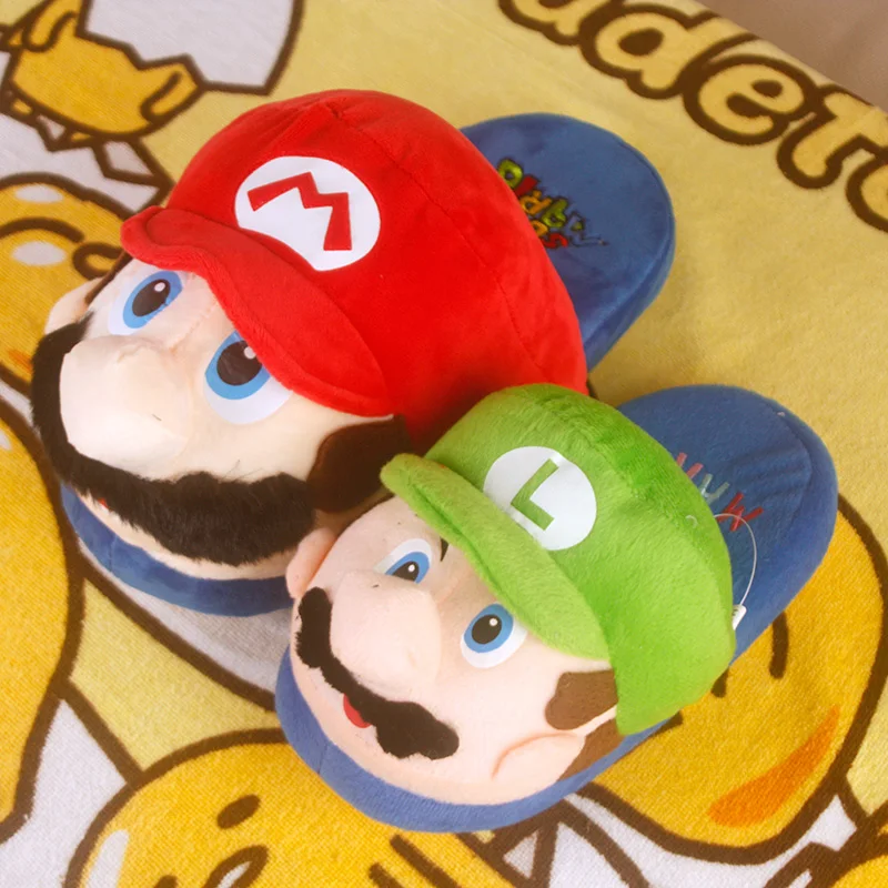 IVYYE/тапочки с героями мультфильмов «Super Mario bros»; зимние теплые шлепанцы; домашняя обувь для кукол; Мягкие плюшевые тапочки с плюшевой подкладкой; подарок унисекс; Новинка