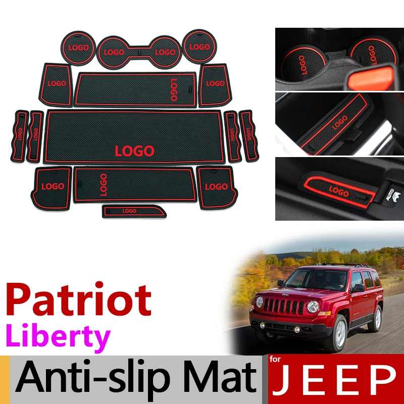 Противоскользящая резиновая ворота Слот Кубок мат для Jeep Patriot 2007- Liberty автомобильные аксессуары 2008 2009 2010 2011 2012 2013