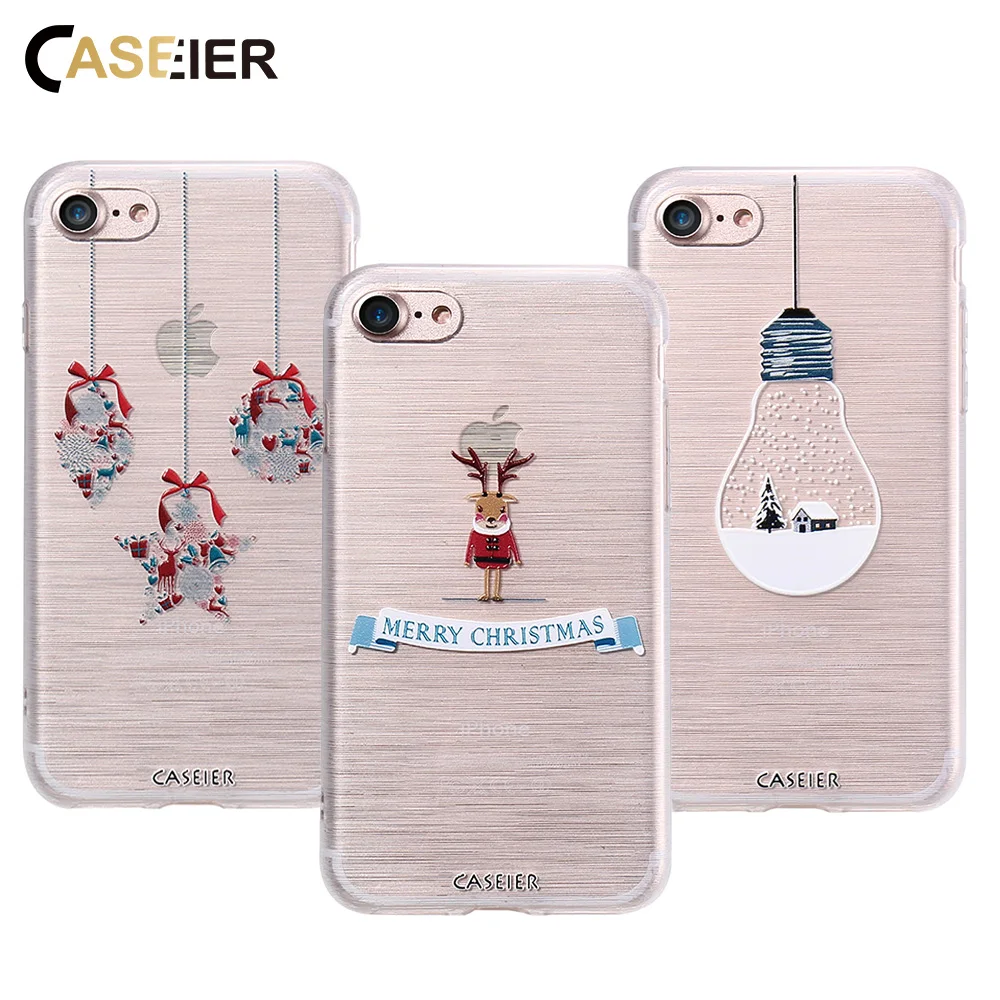 Caseier зимний силиконовый чехол для iPhone 5 5S SE роскошный Снежный серия чехол-крышка с узорами для iPhone X 6 6s 7 8 Plus ультратонкий Capinhas